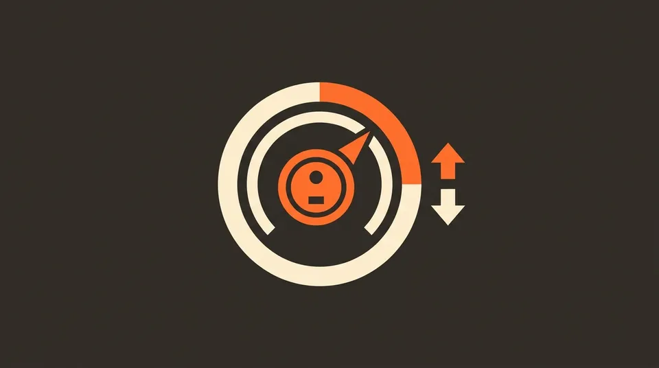 Illustration of a dial gauge with a coin and arrows, representing daily bid management