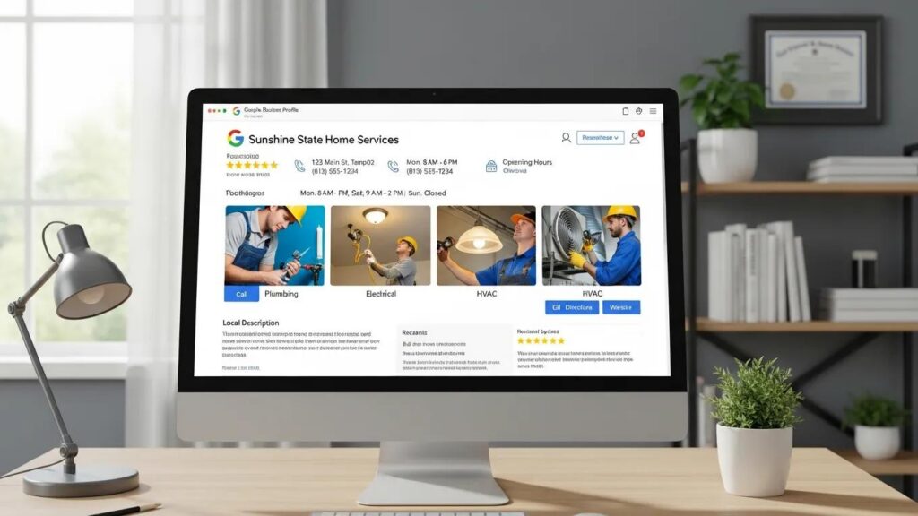 Optimized Google Business Profile for a Tampa home service business, showcasing effective management