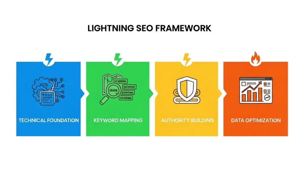 Visual representation of the Lightning SEO Framework for contractors