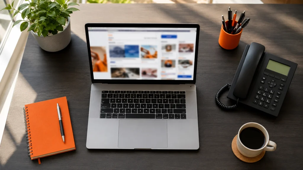 Laptop displaying Tampa HVAC website and phone illustrating conversion optimization for lead generation.