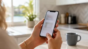 Hand holding smartphone displaying HVAC Google Business Profile optimization in Tampa Bay