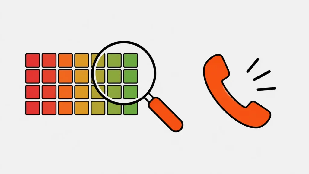 Ranking grid and call count tracking for HVAC digital marketing accountability.