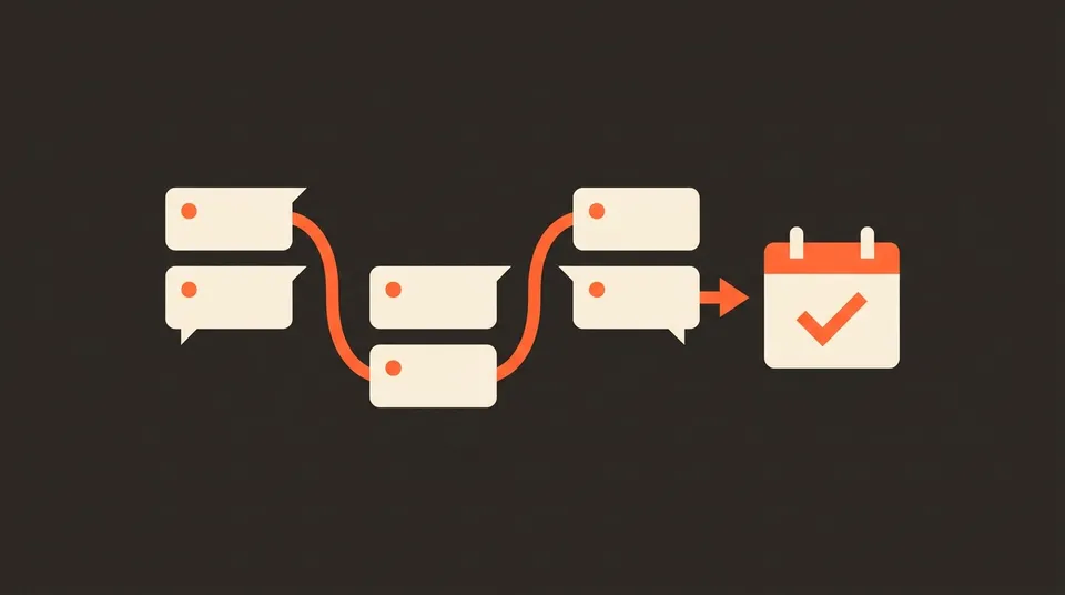 Diagrama ilustrando el proceso de automatización de seguimiento con IA, desde la conversación de chat