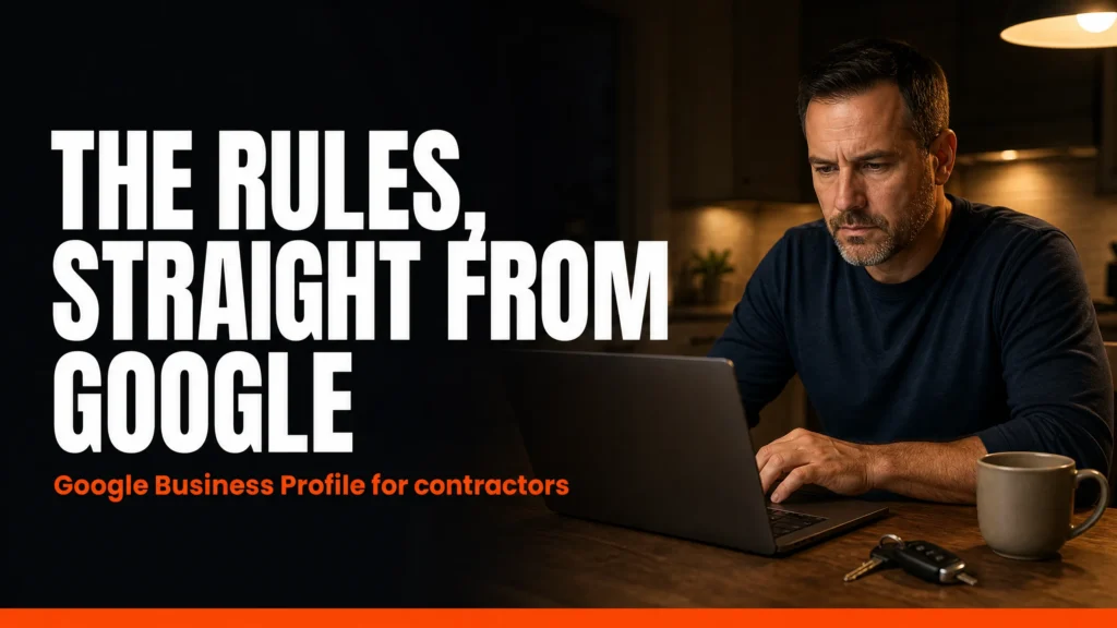 Man looking thoughtfully at a laptop screen illustrating Google Business Profile optimization rules for home