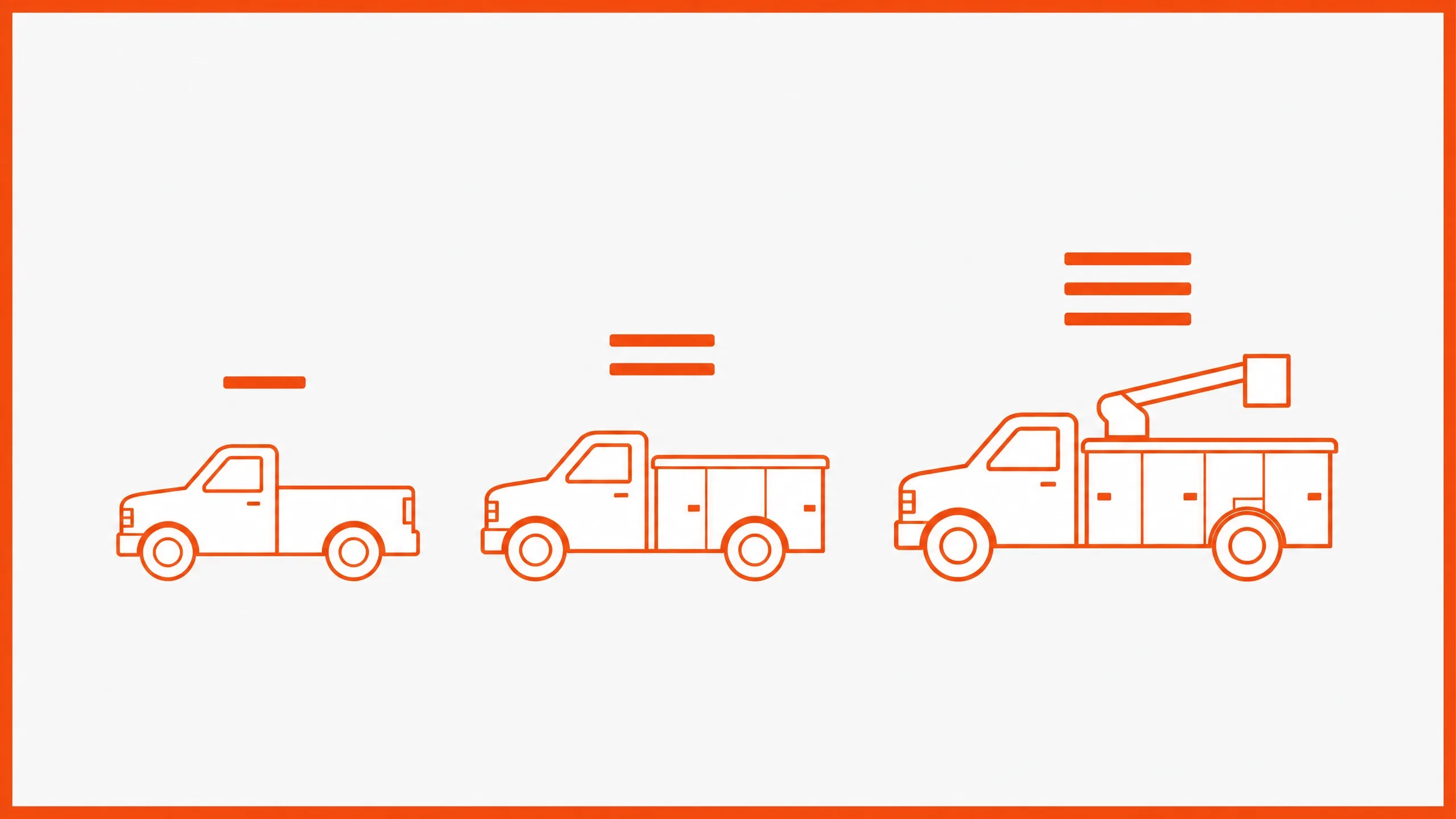 Illustration depicting fleet size scaling for home service contractors, showing a single truck evolving